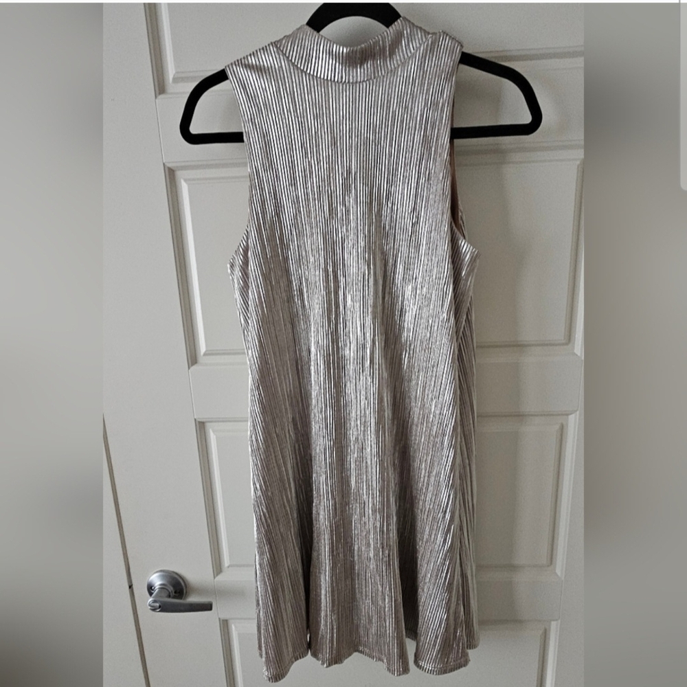 Xtraordinary Metallic Silver Mini Dress